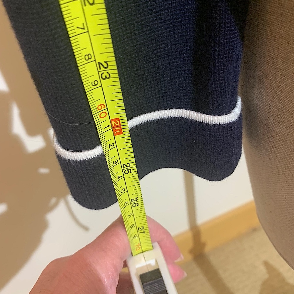 💥EUC💥 Lauren Ralph Lauren Navy Sweater Jacket w/White Piping - Size Small✨✨✨ - Picture 10 of 11